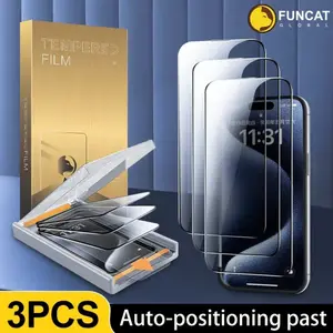 FUNCAT Global iPhone Screen Protector - 3 PCS, Fingerprint-Proof, Tempered Glass, 360° Privacy, Protects Against Film Dirt, Easy-to-Install Design