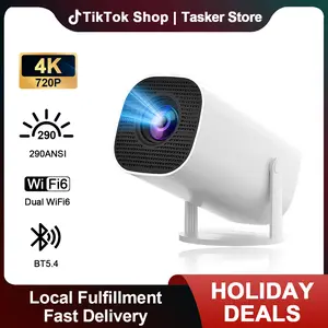 Portable Smart Projector with Adjustable Stand, HD Video Playback, Keystone Correction Support, and Wireless Screen Mirroring for iOS & Android