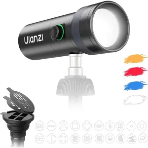 ULANZI LM01 Photography Flashlight RGB Video Light, 7500mAh Rechargeable Photography Flashlight with 20 Filters, 3H Max Runtime, 1200 Lux Output for Wedding, TikTok Videos, Cosplay, Content Creation