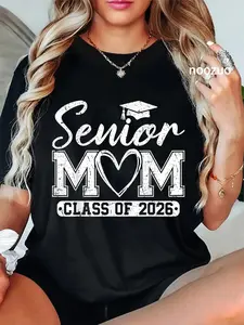 Cotton Senior Mom Class of 2026 Proud Mom Of A 2026 Graduate T-Shirt