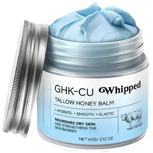 Copper Peptides Ghk-Cu Beef Tallow for Skin: Blue Balm Manuka Honey Face and Body Moisturizer for Mature, Dry & Sensitive Skin – 2oz NONE