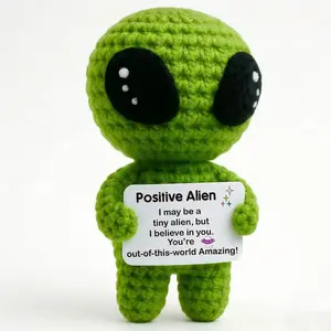 Adorable Mini Hand-Knitted Alien Plush Toy, Cute Emotional Support Plush for Stress Relief & Anxiety Comfort, Perfect Christmas Presents Holiday Gifts Birthday Gifts for Women Men Him Her Teacher Appreciation Gifts with Exquisite Handmade Craft Compact Po