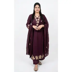Indian 3 piece Embroidery Cotton Suit Set