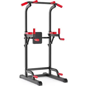 Power Tower Dip Station, Multi-Function Assistive Trainer Pull Up for Home Gym Muscle Building and Beginner Exercises,Load 450LBS