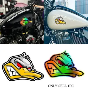 1PC Contrast Fierce-Cute Duck Logo Decor Sticker Decal, Decorative Stickers, Stick on items or personalized cultural peripherals, creating a cool-cute mixed atmosphere