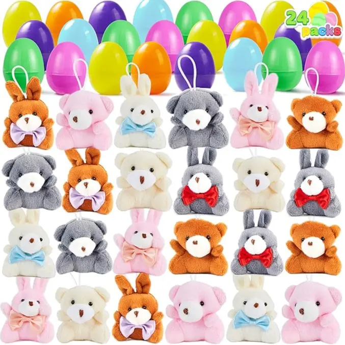 24pcs Plush Bunnies & Bears