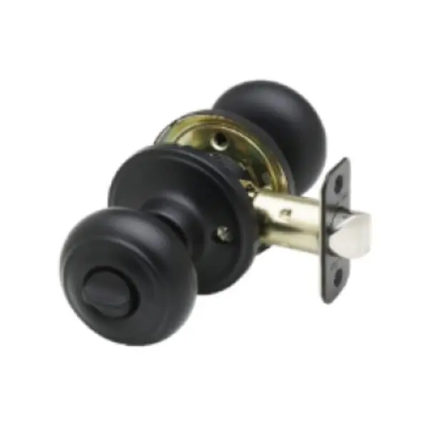 Copper Creek Hardware CK2030BC Colonial Privacy Doorknob, Black, Elegant Finish, High Quality Plated Bolts, Metal Construction, for Interior Passage Use