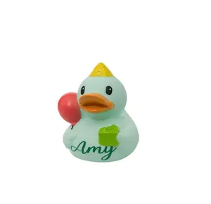 Personalized Name Yellow Aqua Themed Rubber Duck Ducks - Birthday Celebration Party - Custom Color - Individual - Been Ducked - Aqua Decoration