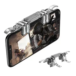 6-Finger Handheld Mobile Game Trigger Handle, Alloy Key Button Gamepad Joystick Controller for iPhone & Android, Ideal for PUBG Aim Shooting and Video Games