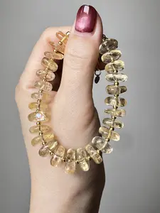 Natural Citrine Chip Bracelet | Prosperity & Confidence Crystal Bracelet | Energy Clearing | Handmade Gold Tone Jewelry