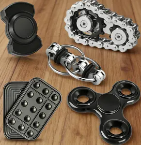 Adults & Teens Stress Relief Toys | Metal Fidget Spinner Magnetic Slider | Office Sensory Relaxation Gifts