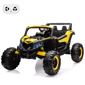 GARVEE 24V Ride-On UTV: Remote Control, 200W Motor, Spring Suspension, Music, LED Lights - Yellow