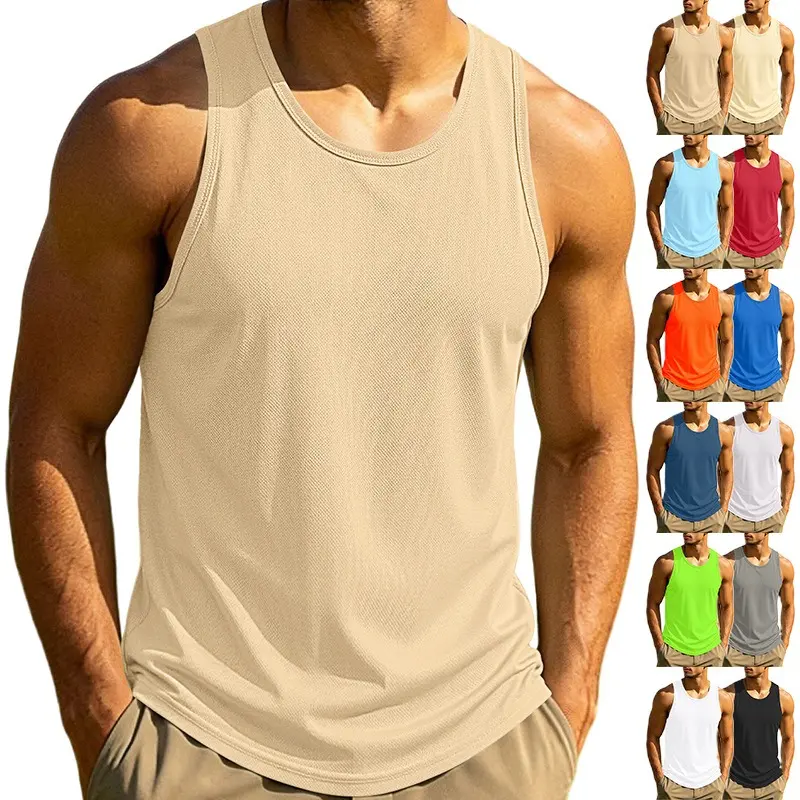 Men's Gym Athletic Casual Tank Tops Summer Lightweight Sleeveless Training Tees for Outdoor Running Mesh Breathable Polyester Basketball Jerseys Casual Beach Tank Tops Summervibes men tops