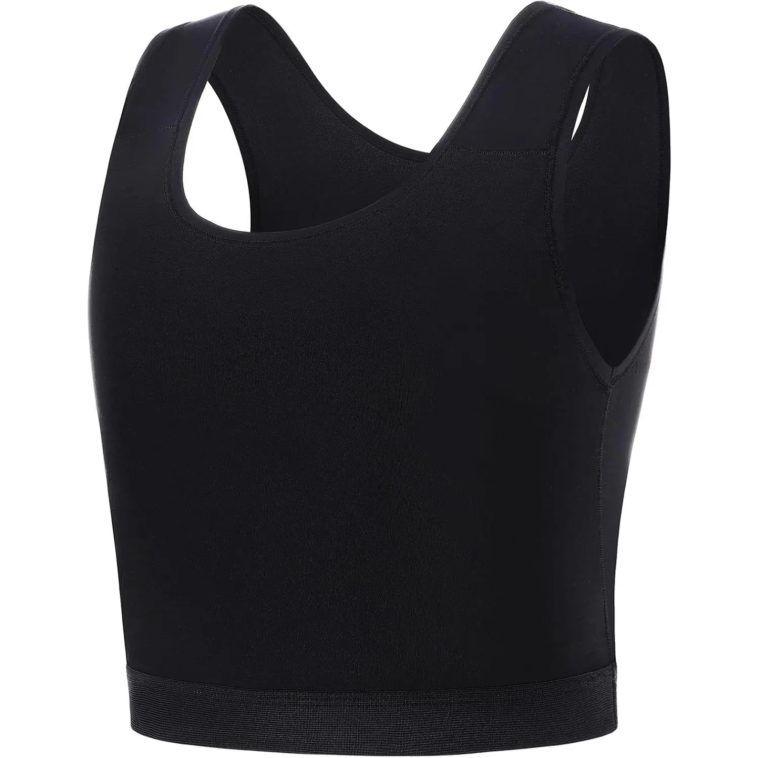 Women's FTM Half Transgender Binder - Breathable Compression Cupless Bralette, Casual Open Front Sleeveless Strap-Free, Micro-Stretch Polyester Spandex Streamlined Basic Chic Summer Underwear