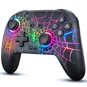 Wireless RGB Pro Controller for Switch iOS Android PC, Custom Programmable Buttons Turbo Vibration Motion Control, Bluetooth Gamepad for Casual and Competitive Gaming