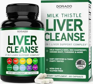 Liver Cleanse Detox & Repair (27 in 1 Formula - Milk Thistle, Dandelion Root, Turmeric, Artichoke Extract & More) - Detox Cleanse Supplement, Liver Support for Adults, Vegan - 60 Capsules