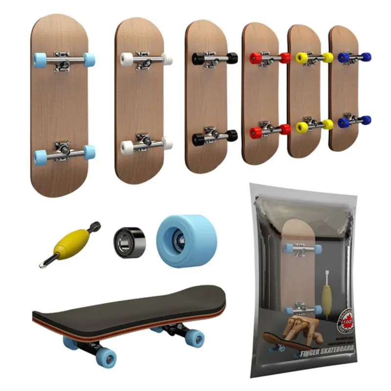Wooden Finger Skateboard Set with Professional Stents - Fidget Toy, Sensory Fidget Tool, Stress Relief Gadget for Handheld Gaming Console Enthusiasts, Fidgettoys, Sensory Fidget Tools