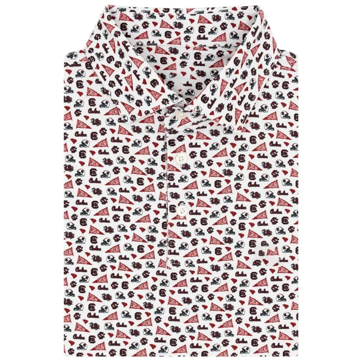 Men’s South Carolina Gameday Polo, Classic College Style Short Sleeve Shirt