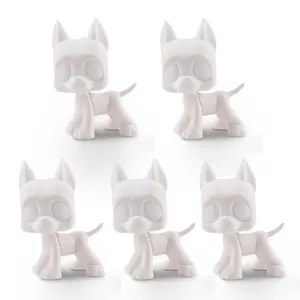 5Pcs White Base for Mini Pet Shop White Mold Blank Base Animals Figurine Great Dane Handmade DIY Paint Design Your Pet (Great Dane)