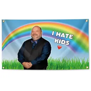 I Hate Kids Funny Meme Flags Banner 3x5 Feet Garden Flag Double-Sided Outdoor Flags Home Decorative Party Yard College Dorm Flag