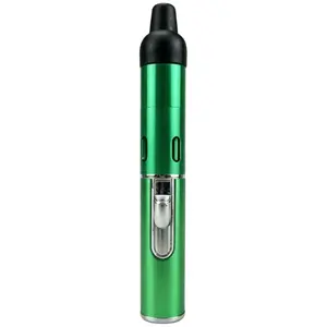 Green Metal Pen Style Windproof Camping Lighter No Butane Included, Refillable Jet Torch Lighter, Ultra Slim Pocket Lighter for Hiking BBQ Campfire Emergency Use