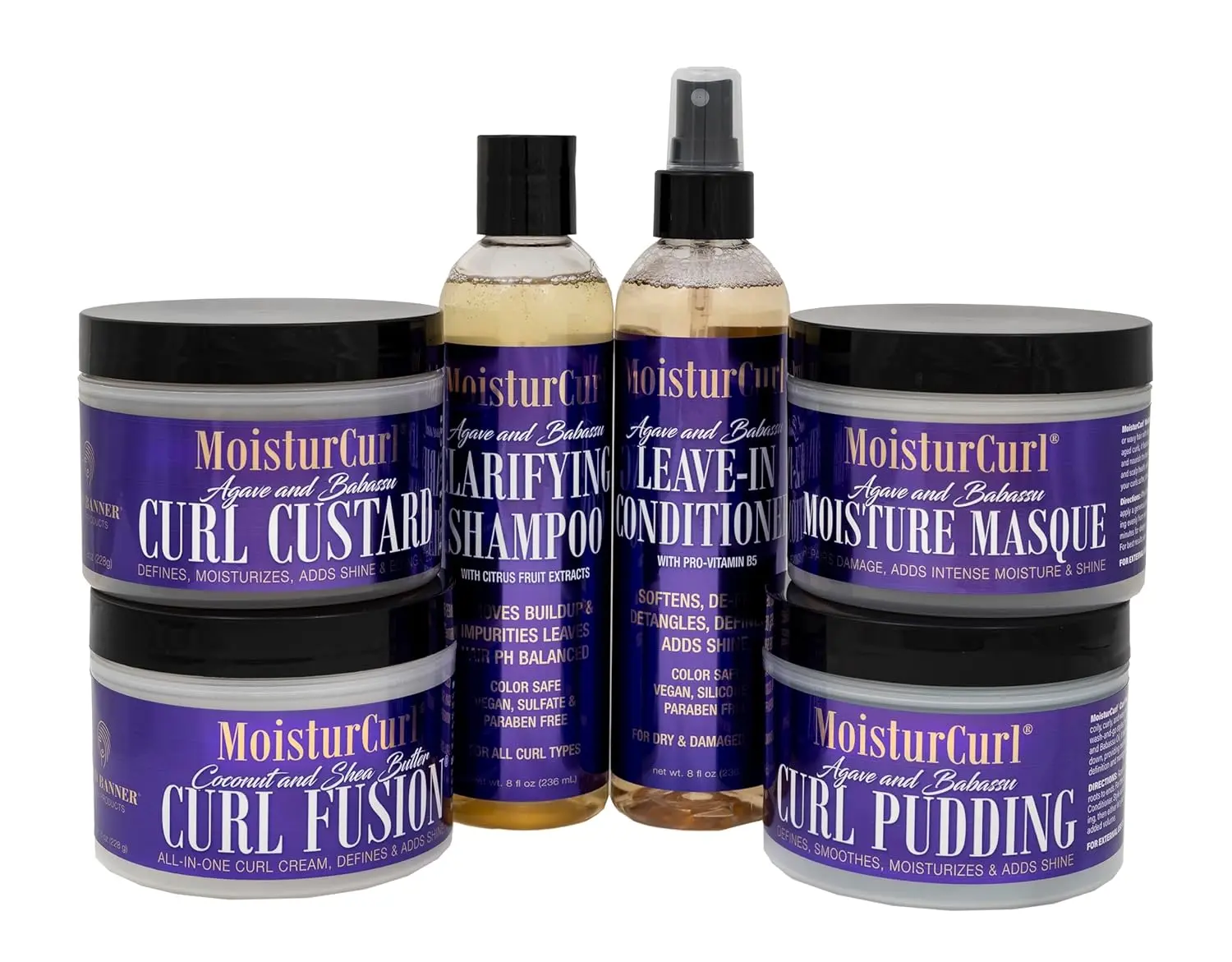 Curl Care Bundle for 4C Hair Growth & Frizz Control - Gold Banner Beauty 6-Piece Set | Moisturizing Curl Milk, Pudding & Custard for Defined Hydrated Curls – Vegan & Cruelty-Free