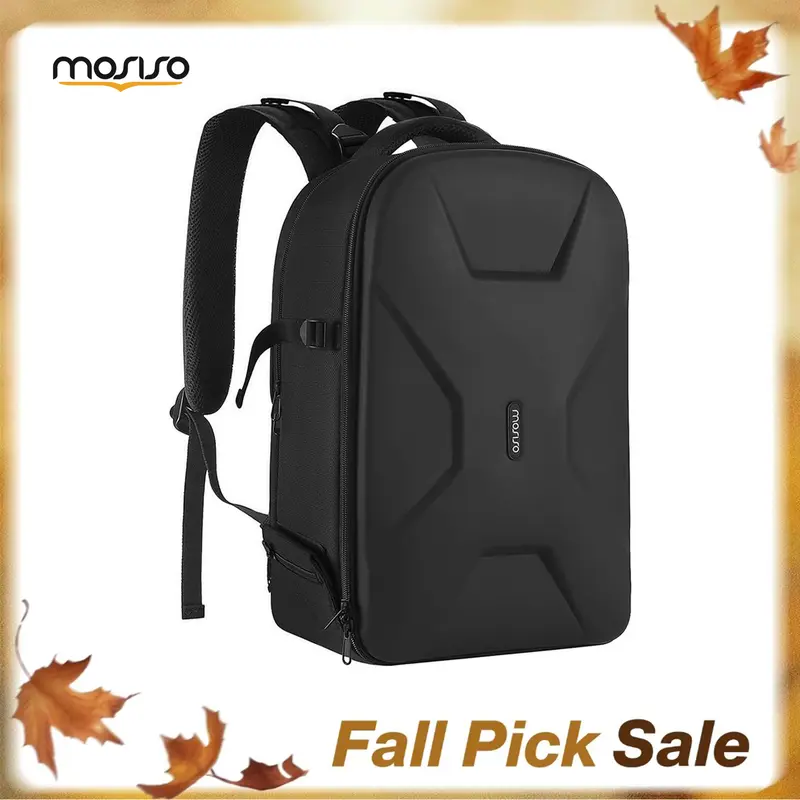 MOSISO Waterproof Hardshell Camera Backpack (17.32 x 11.8 x 7.5 inches) – Photography Camera Accessories with Buckle, Tripod Holder, 15-16 in Laptop Compartment, Storage & Shoulder Bag for Travel, Canon/Nikon/Sony Compatible, Black