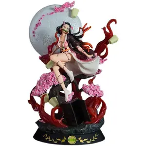Epic Demon Slayer Nezuko Exploding Blood GK Deadly Pink Fury Unleashed Collectible Figure with Detailed Pose and Fiery Base festive home craft decor excellent gift choice toy new day