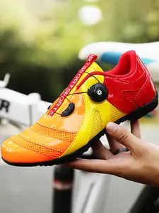 Unisex Cycling Shoes, PU Leather Sporty Design, Quick-Release Buckle, Breathable Pores, Ideal for Commuting & Outdoor Riding
