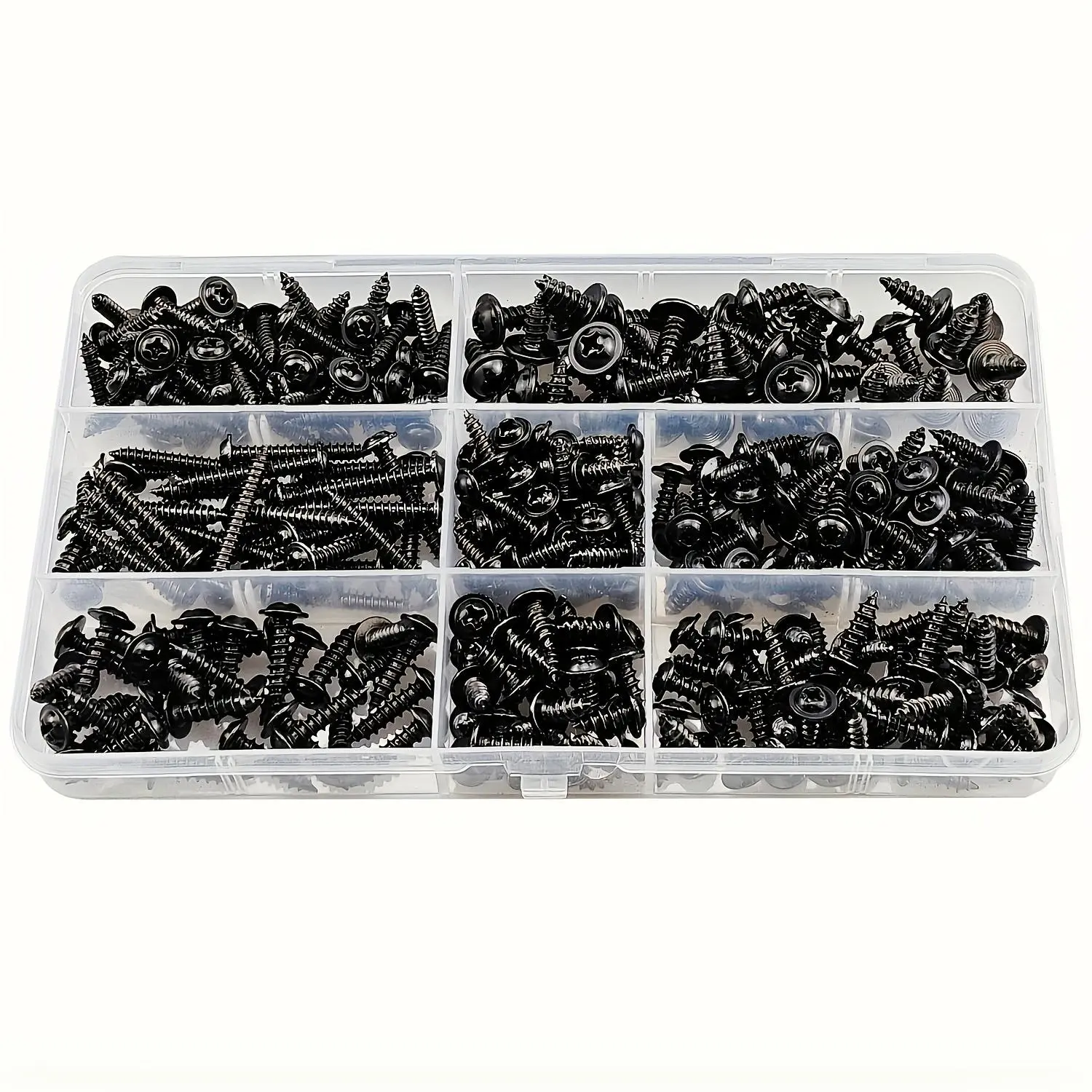 340pcs Self-Tapping Screws M3 M3.5 M4 M4.8, Cross Flat Head, Carbon Steel, Wood Furniture Hardware, Durable & Reliable Fasteners, Woodworking Screws, Screw Set Assortment, Heavy Duty Fastening