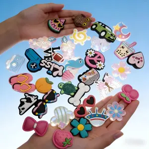 Random Shoe Charms Set 32/50/100 Pcs Available, Colorful Customizable Accessories for Kids Adults Party Gifts