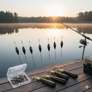 360° Swivel Anti-Tangle Fishing Bobber Stopper | Nickel-Plated Copper Eye | High-Elastic Wear-Resistant Rubber Float Seat | Fits LED Glow Fishing Floats for Deep Water Rock & Surf Fishing | 10pcs or 50pcs Pack Fishing Equipment