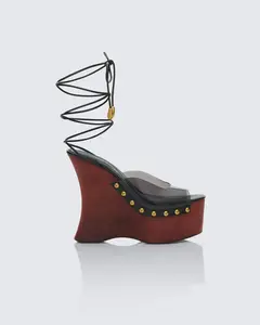Arwa Black Perspex Wedges