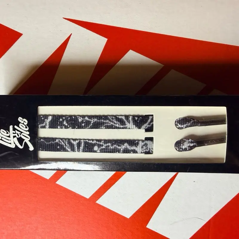 Custom black/white lightning strikes shoelaces