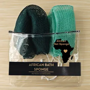 2 Piece African Exfoliating Net Sponge Bundle, Ethically Sourced from Nigeria Bath Sponge Bath Sponge Shower