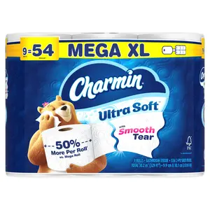 Charmin Ultra Soft with Smooth Tear Mega XL 9 -Pack 2-ply Toilet Paper