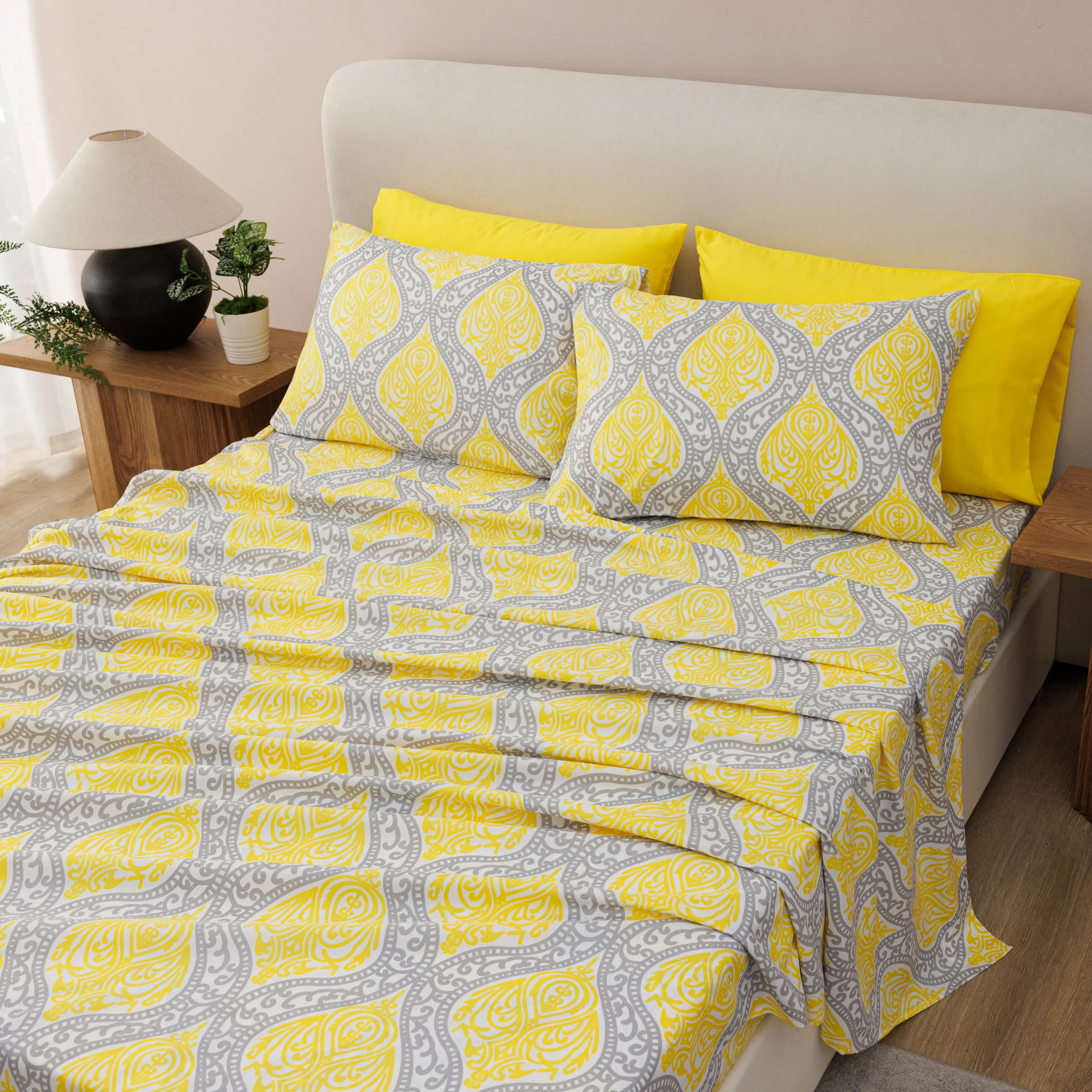 Traditional Home 6PC Multi-Size Wrinkle-Free Sheet Set, 6-Piece Bedding Linens for Home Use