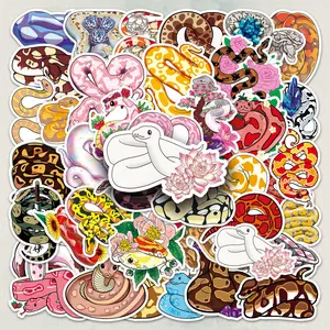 Cartoon Snake Pattern Sticker, Cute Snake Pattern Decorative Sticker, DIY Decorative Sticker for Phone Case, Luggage, Water Bottle