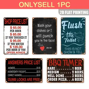 Vintage Aluminum Wall Decor, 8x12 Inch Handwritten Metal Sign, Durable Indoor/outdoor Decoration, Humorous Gift for Home, Kitchen, Garden, Bathroom