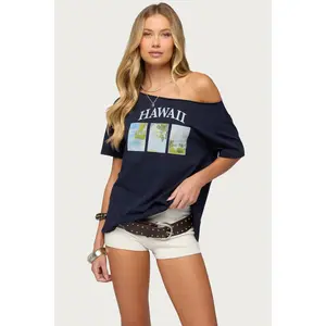 Hawaiian Babe Off Shoulder T Shirt