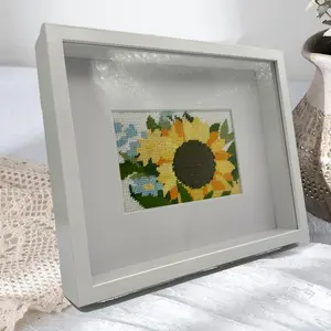 Self finishing Shadowbox Frame (real Glass) for the 4" x 6" Needlepoint kit