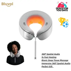 【DealsForYouDays】Bluvol Nest 10 Ultra Immersive Heated Neck Massager, Therapist-Style Deep Tissue Pain Relief, 360° Spatial Audio, Cordless Massager for TV Watching, Gaming, Office Work, Birthday Gift,Father'sdaygifts, Summerwins