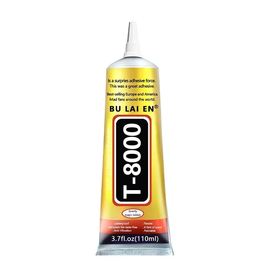 1PC Upgrade T-8000 Transparent Flexible Bond Adhesive - 3.88 oz Single Tube for Mobile Phone Screen Repair, Plastic/Rubber Shoes, Jewelry (Tools & Hardware Adhesives)