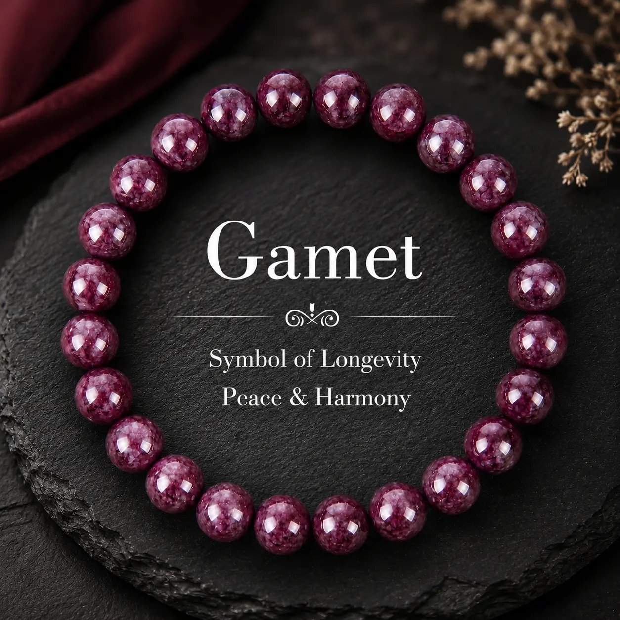1pc/Garnet Bracelet, 6Mm Garnet, January Birthstone Bracelet, Wrist Rosary, Symbolizes Positive, Commitment, Rejuvenation, Root Chakra Perfect Handmade Gift summerwins