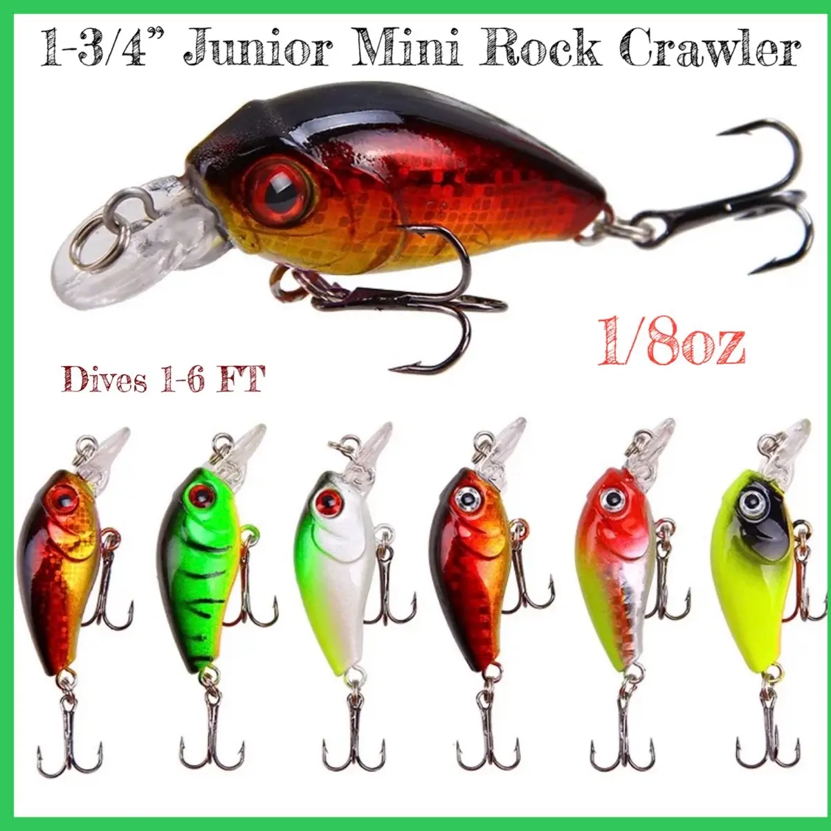 Junior Mini Rock Crawler Crank Baits - Fishing Lure