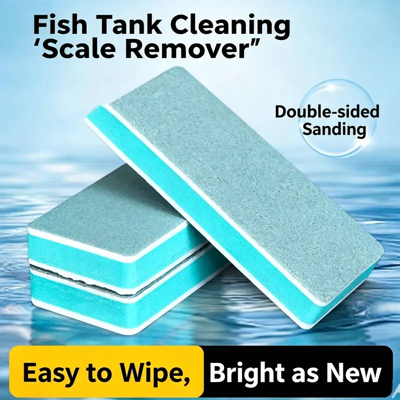 Dual-Sided Aquarium Magic Eraser 6-Pack, Tank-Safe Limescale Removal Tool with Descaling Efficiency for Fish Tanks, Cabinet Windows & Mirrors