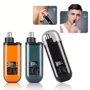 Portable Electric Nose Hair Trimmer for Men Women, USB Rechargeable Nose Hair Shaver, Painless Eyebrow Facial Hair Shaver LED Display Men's Grooming Tool, Cordless Trimmer, Digital Beard Trimmers, Valentine's Day Gift,Gift for Father ﻿