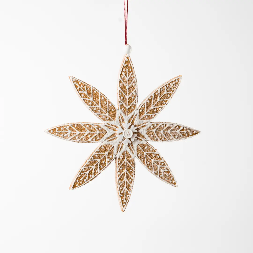 White Felt Snowflake Ornament 9.5"