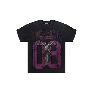 Tariqa Black/Pink Rhinestone Oversized T-Shirt