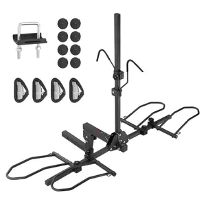 VEVOR Hitch Mount Bike Rack, TikTokShopBlackFriday, 2-Bike Platform Style, 160 LBS Max Capacity Bike Rack Hitch for 2-inch Receiver, Titling and Folding Bike Carrier with Tires up to 5" Wide, for Car, SUV, Truck, RV